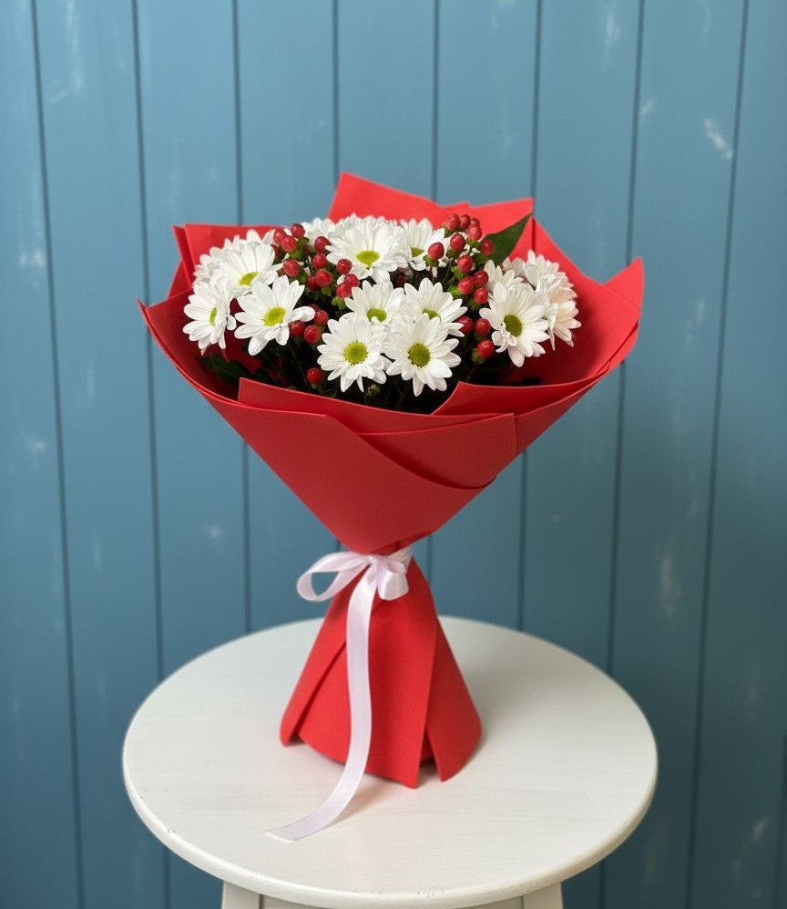 Букет цветов из: Хризантемы в Габукае