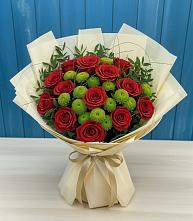 Букет цветов из:  Розы и Хризантемы в Габукае