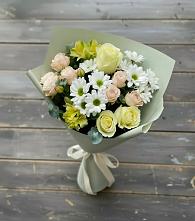Букет цветов из:  Альстромерии, Розы и Хризантемы в Габукае