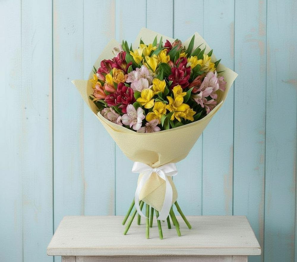 Букет цветов из: Альстромерии в Габукае