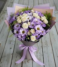 Букет цветов из:  Хризантемы и Розы в Габукае