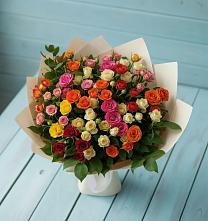 Букет Микс из разноцветных кустовых роз #REPLACE_PRED# Габукае